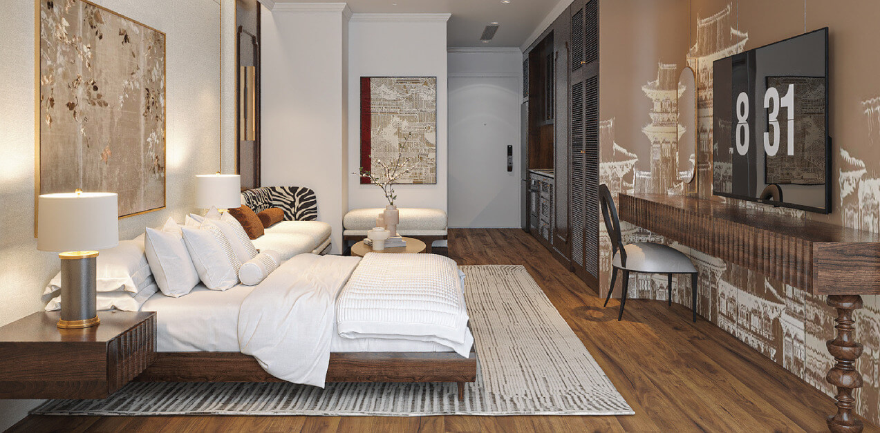 nội thất căn hộ 1 ngủ dự án sunshine Continental Hà Nội