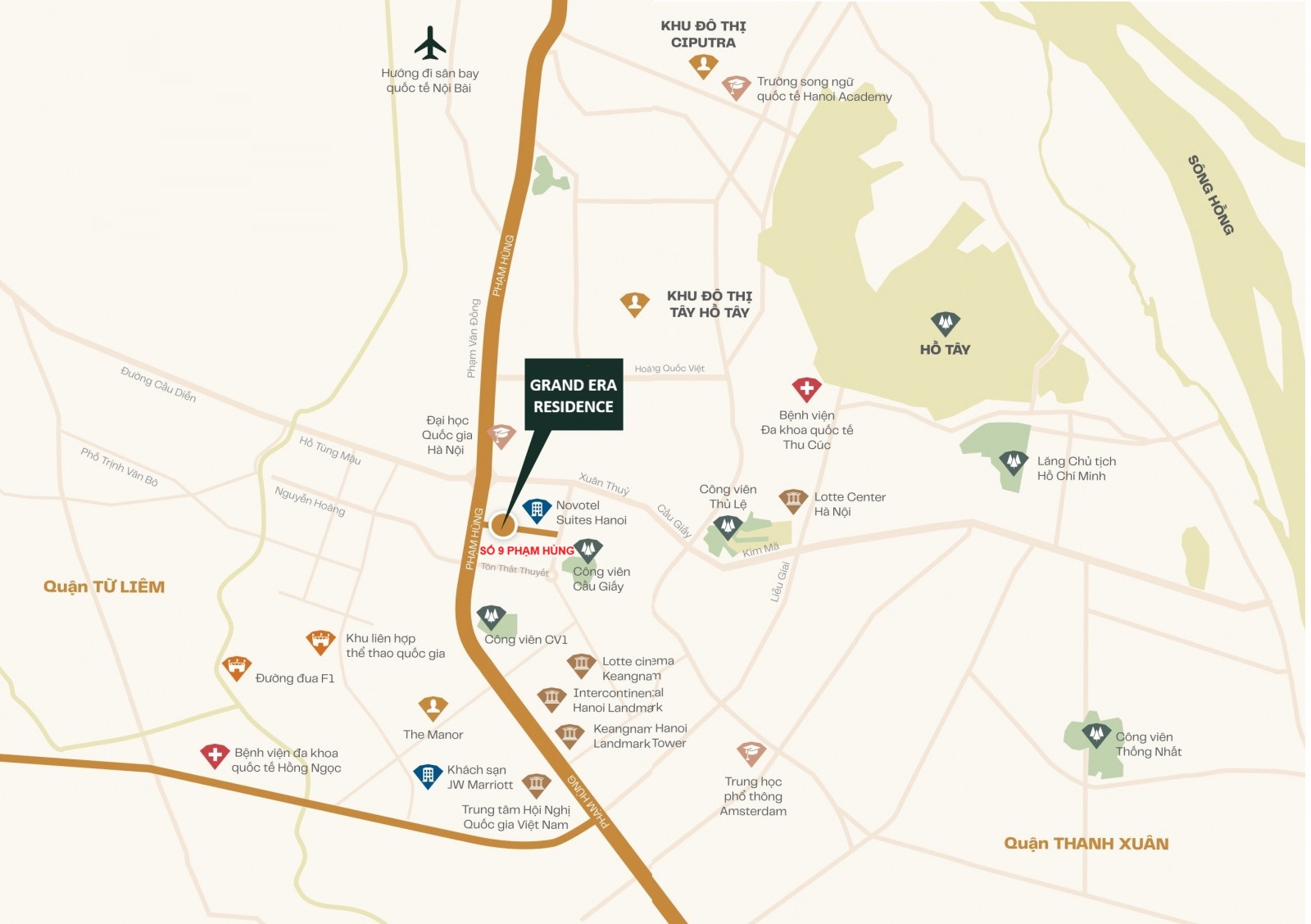 vị trí dự án grand era residence số 9 phạm hùng