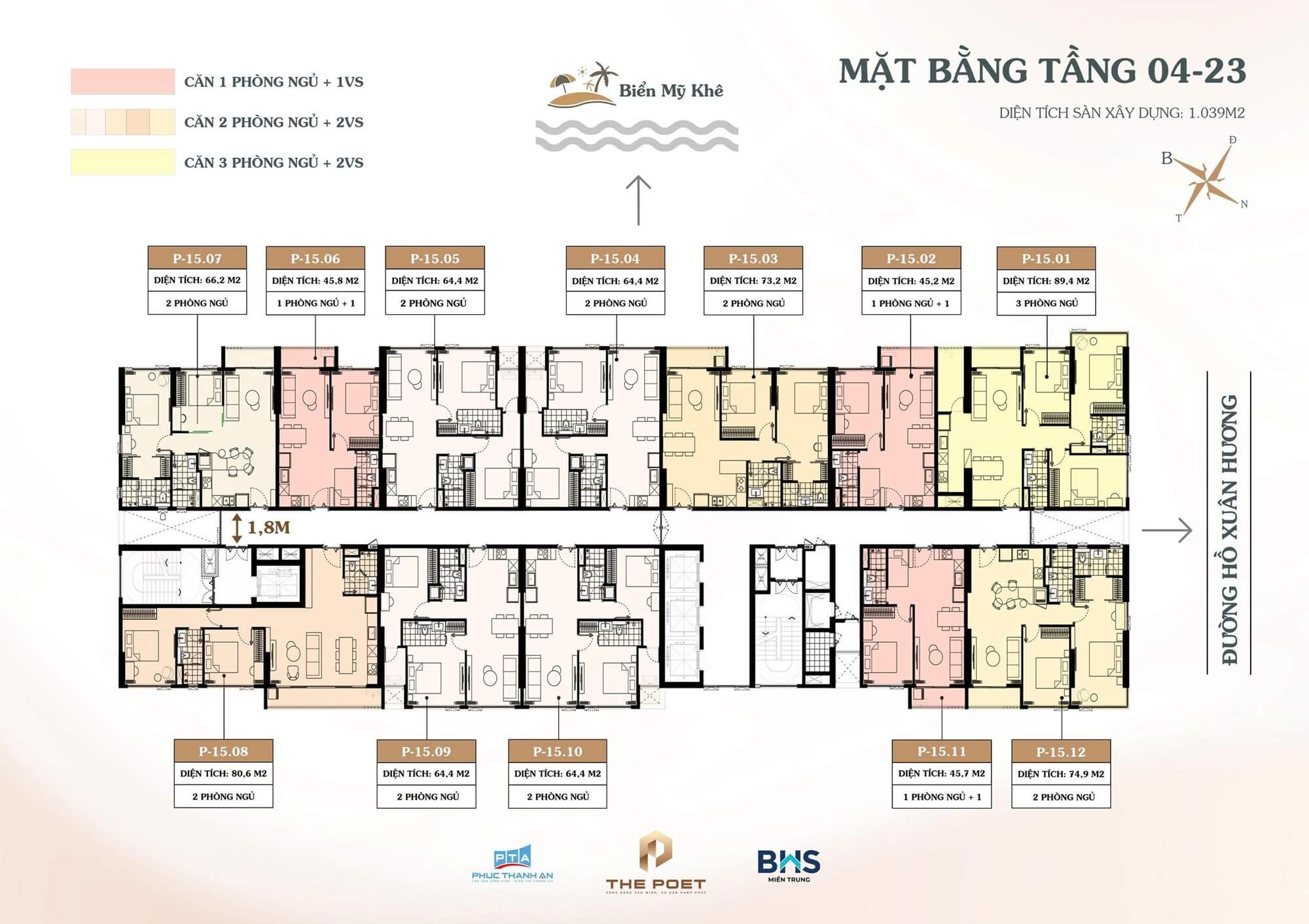 mặt bằng dự án the poet residence đà nẵng